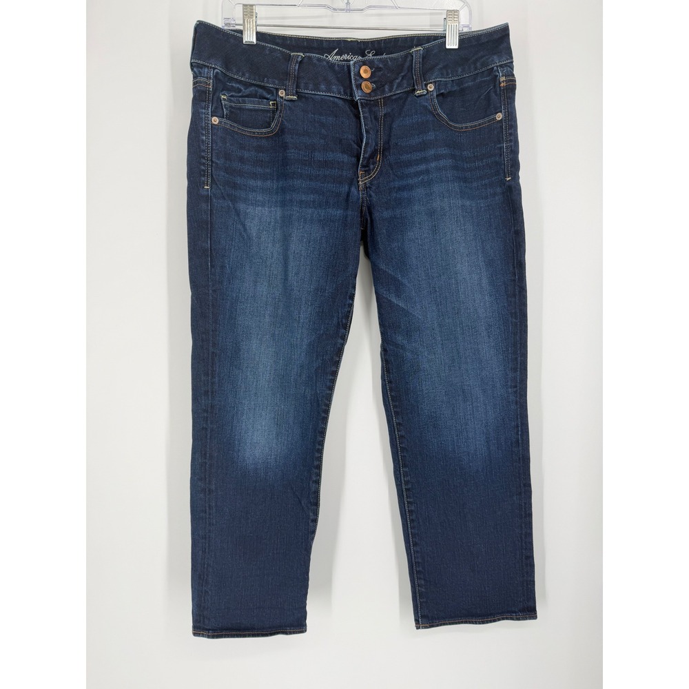 American Eagle Womens Jeans 14 Artist Crop Flare Stretch Denim Casual Boho